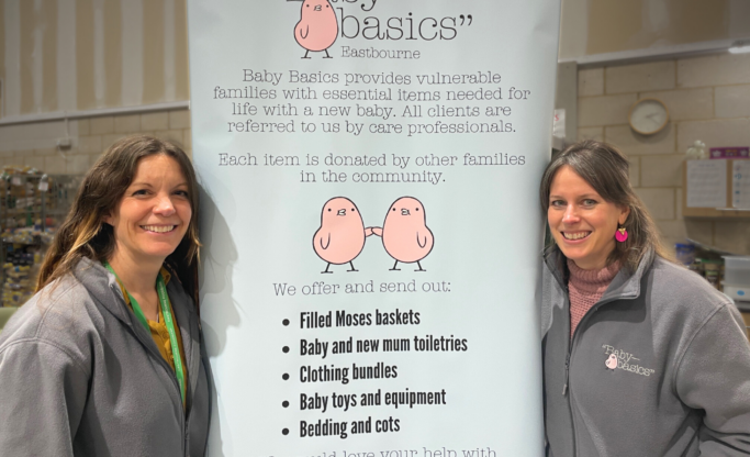 Faith and Lara unveil the new Baby Basics service for the Eastbourne area.